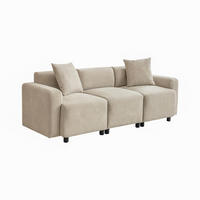 3-SITZER Sofa 211x67x71 Designer, Chenille, beige - Beige, Textil (67/71/211cm)