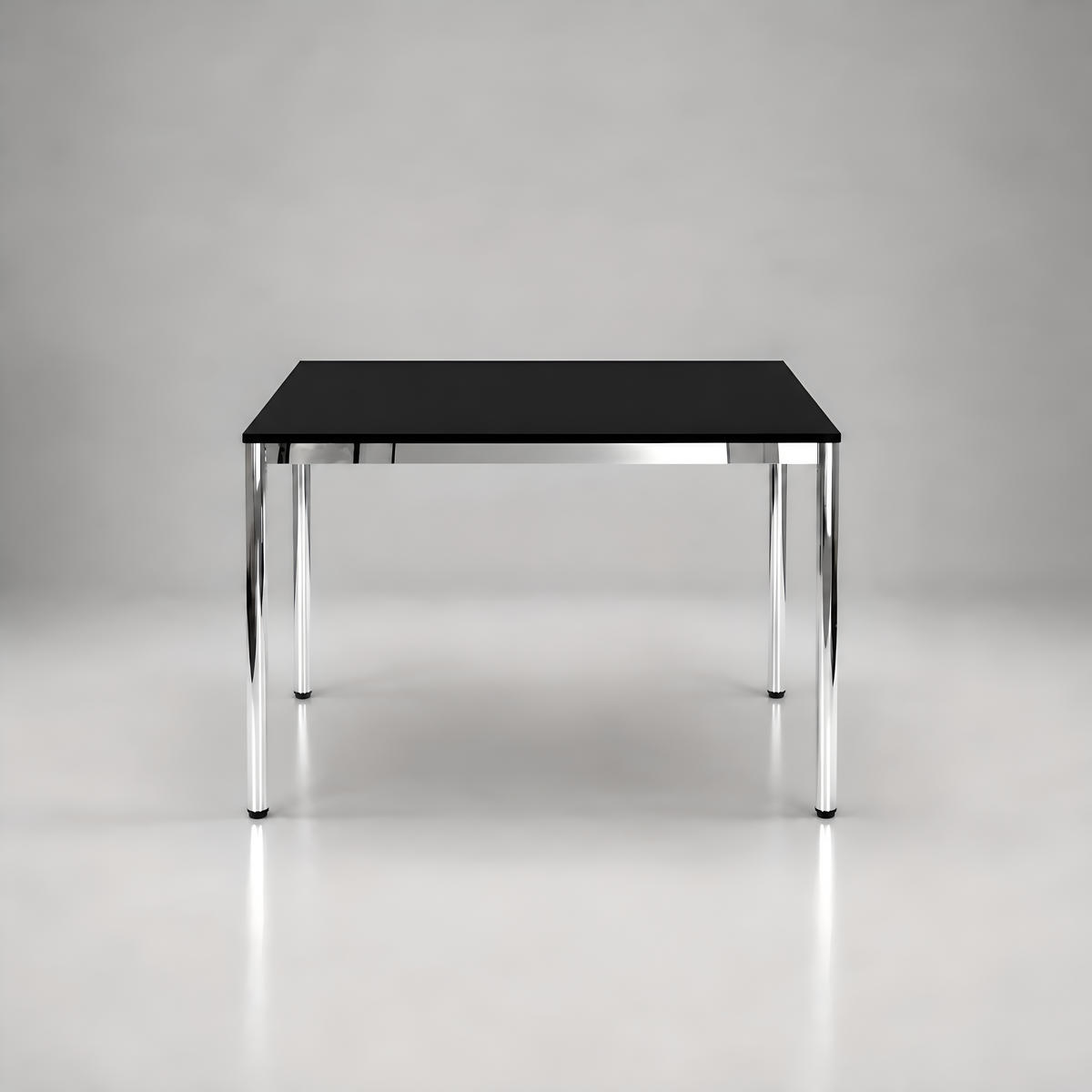 SCHREIBTISCH VST1 100 x 100 cm Schwarz – höhenverstellbar - Chromfarben/Schwarz, Holzwerkstoff (100/100/75.5cm) - Versee