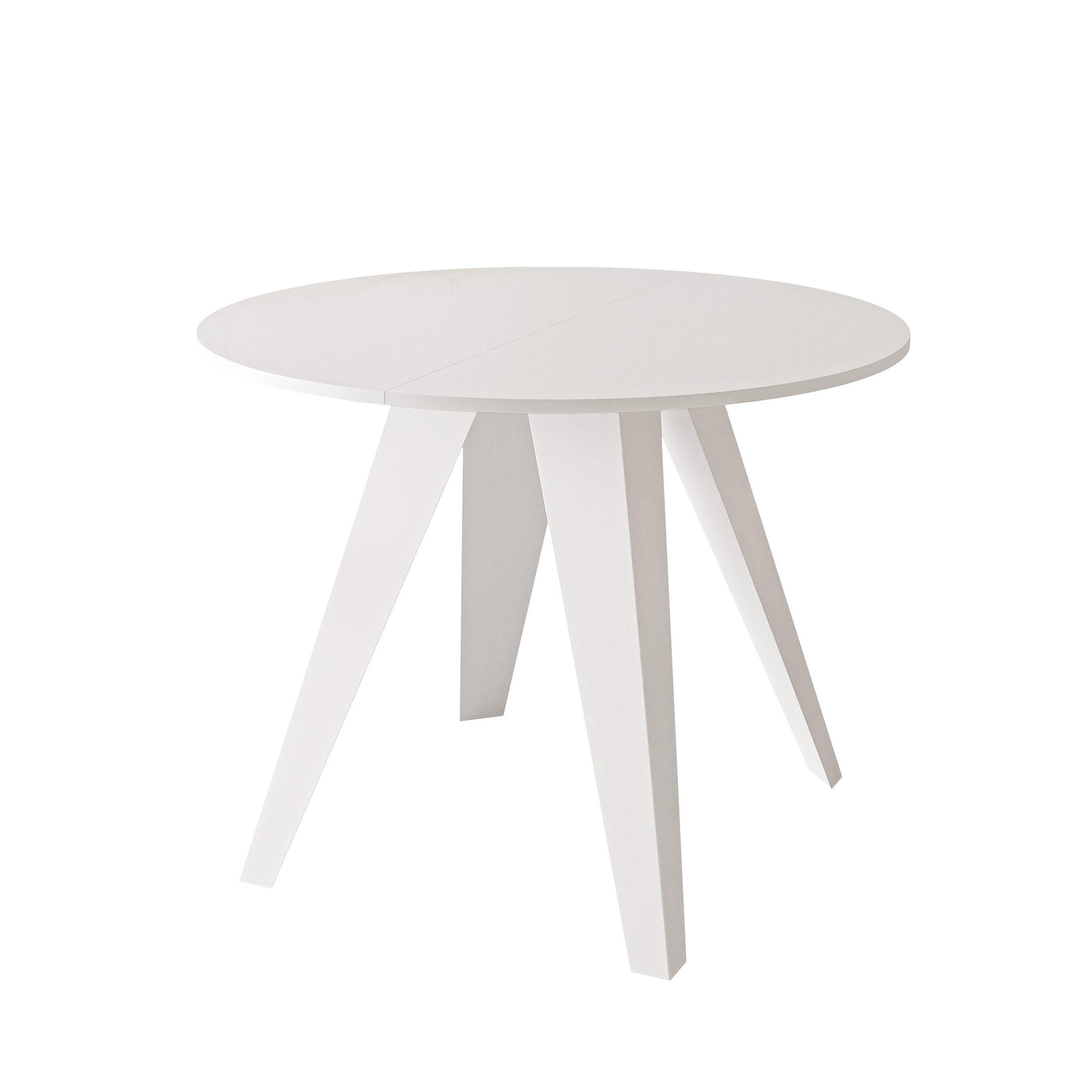 ESSTISCH ausziehbar auf MDF, Weiß - Weiß, Holzwerkstoff (100/100/76cm) - Idohome