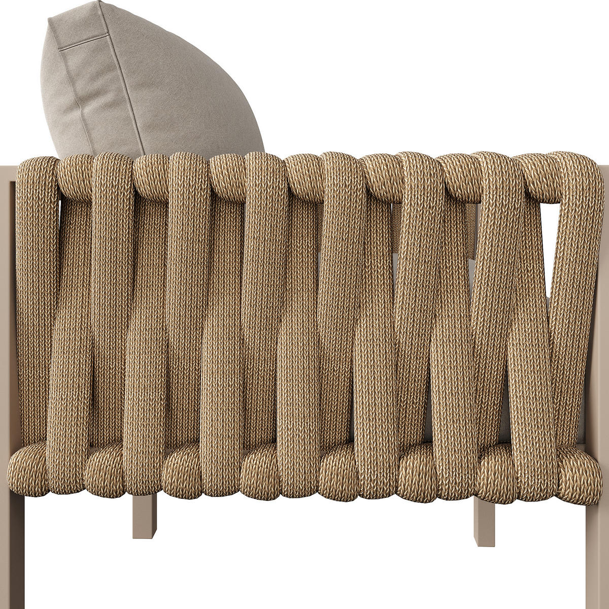 GARTENMÖBEL 238x61x78cm beige aus Eisen und mit Kissen - Beige, Metall - Modfu