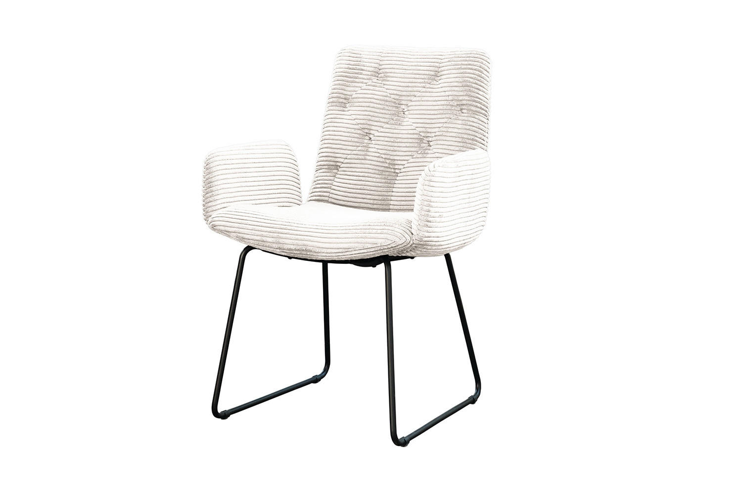 STUHL NEW CHARME Weiß Cord - Weiß, Textil (59/87/66cm) - KAWOLA