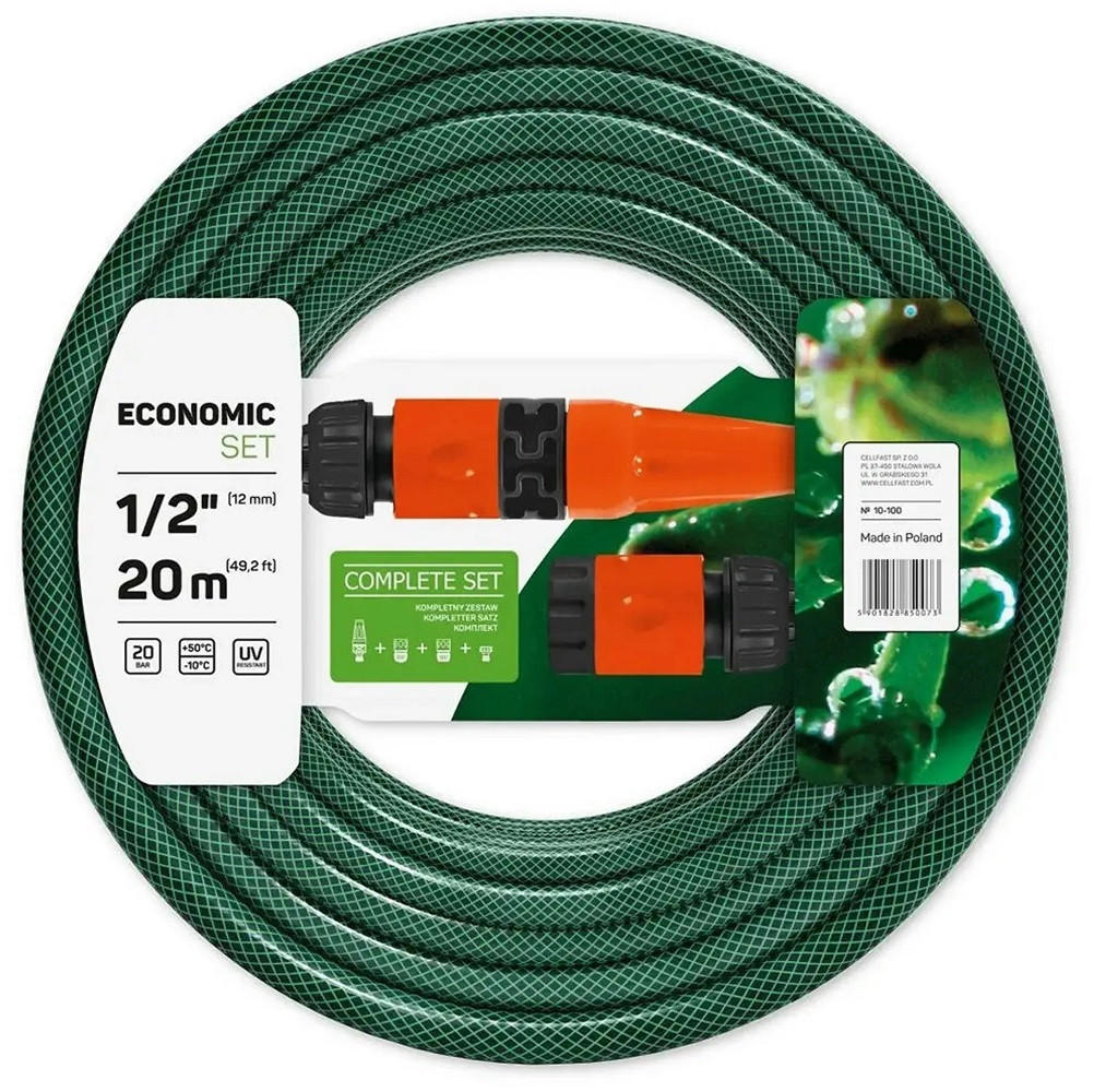 BEWÄSSERUNGSSATZ ECONOMIC 1/2" 20 m - Transparent, Kunststoff (2000cm) - Cellfast