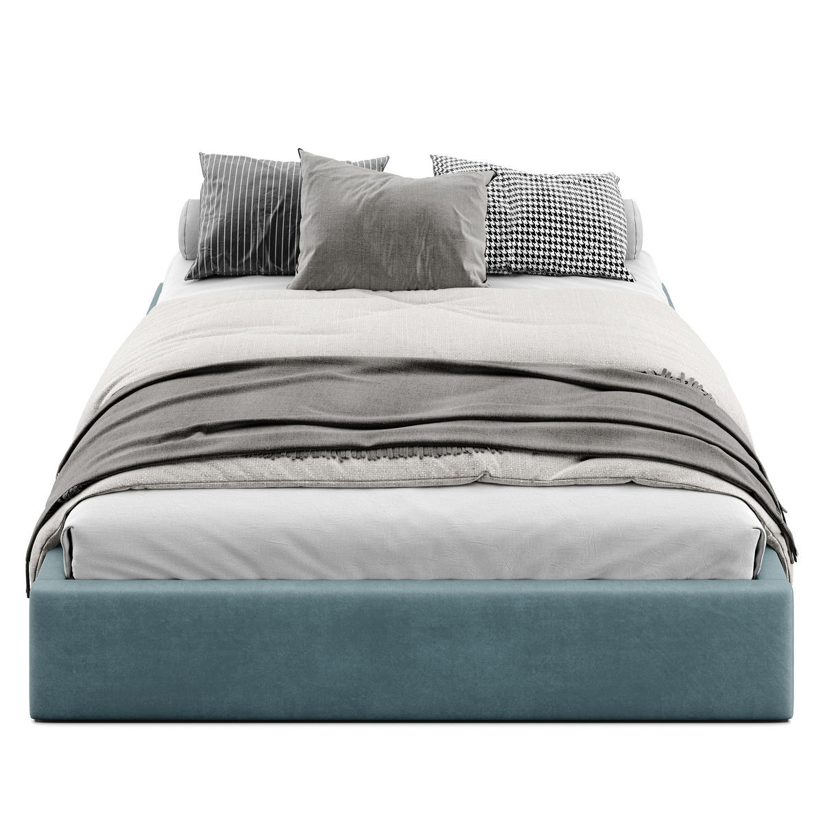 POLSTERBETT 160x200cm Bett mit Stauraum Lattenrost Meerfarbe - Blau, Holz/Holzwerkstoff (160/200cm) - Muralo