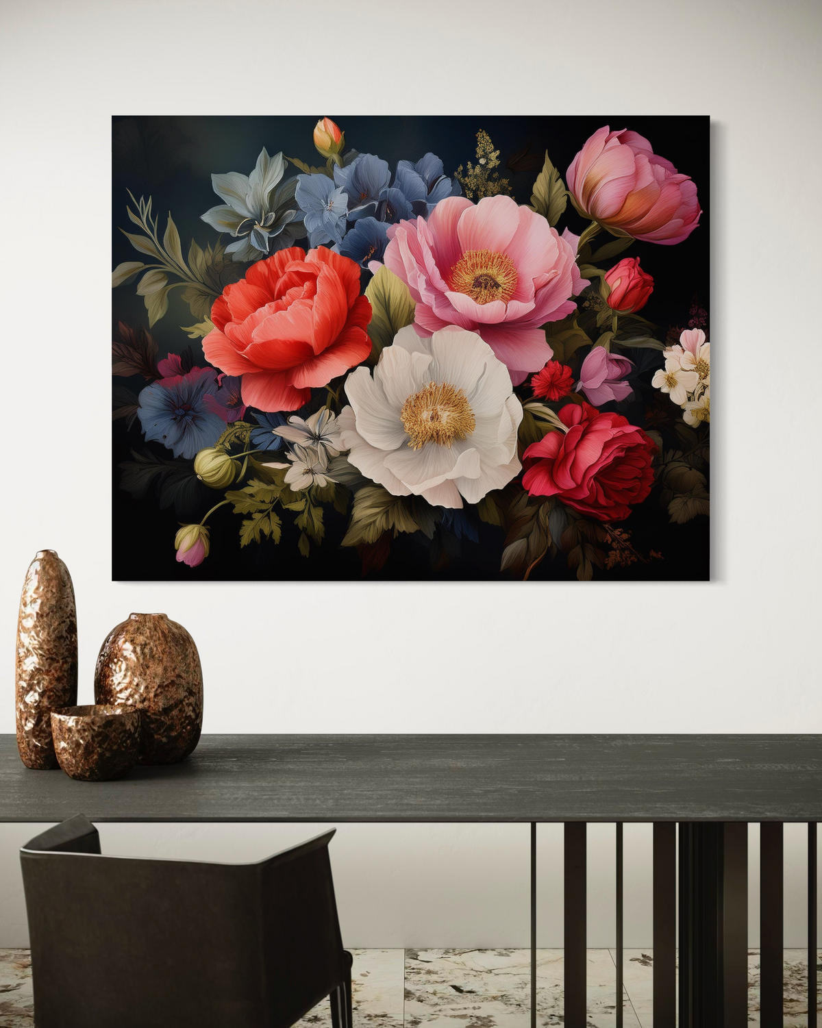 WANDBILD natur foliage blume - Multicolor, Textil (60/40cm) - Feeby