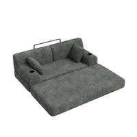 SCHLAFSOFA mit Metallrahmen grau 168×80×81 cm aus Cordstoff - Grau, Textil (80/81/168cm) - Luhomfu