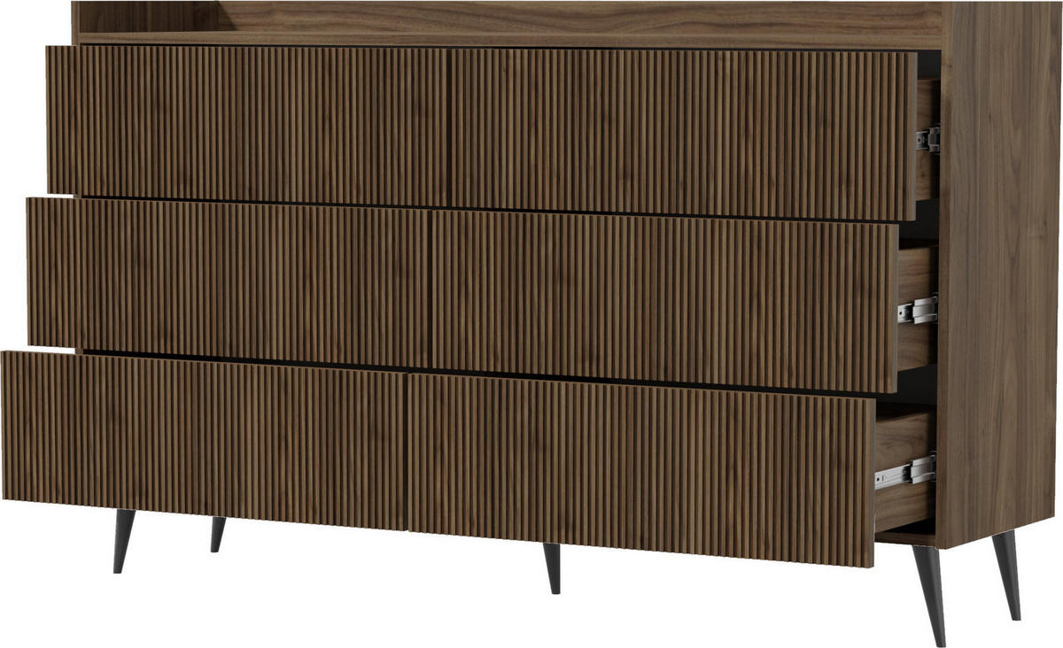 KOMMODE Arysa in Beige Kaschmir 92/150/41 cm - Kaschmir/Beige, Holzwerkstoff/Metall (150/92/41cm) - WFL GROUP