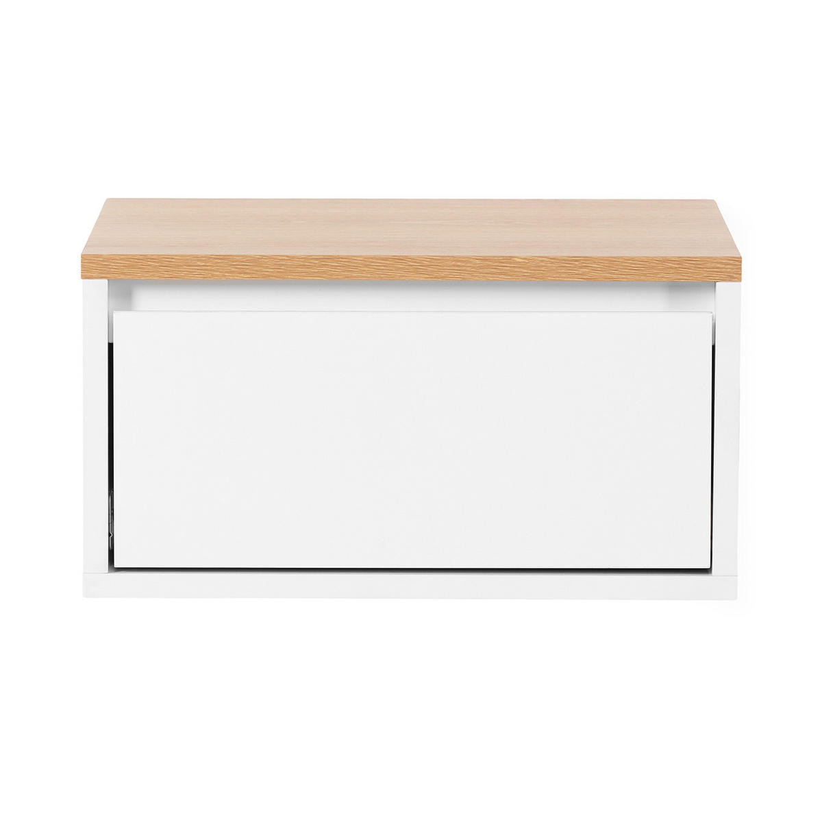 NACHTTISCHE schwebende – Set aus 2 schewebende Nachttischen Desi Weiß/Eiche - Weiß, Holzwerkstoff (40/21/35cm) - VS Venta-stock