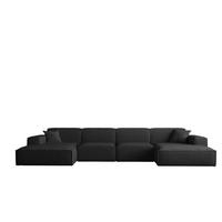 WOHNLANDSCHAFT Celes Premium Bukla - Schwarz, Holzwerkstoff/Textil (379/73/165cm) - Fun Möbel