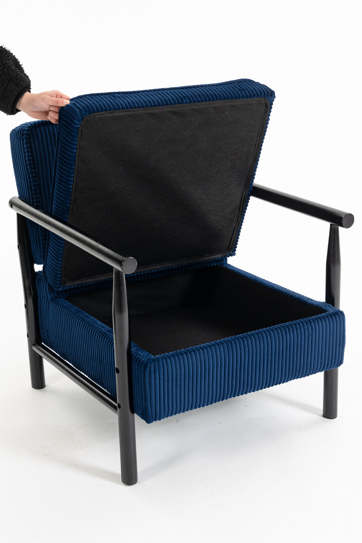 SESSEL Akzentstuhl mit Lendenpolster, DE-42320, Blau - Blau, Holzwerkstoff (66/73/83cm) - ComfortXL