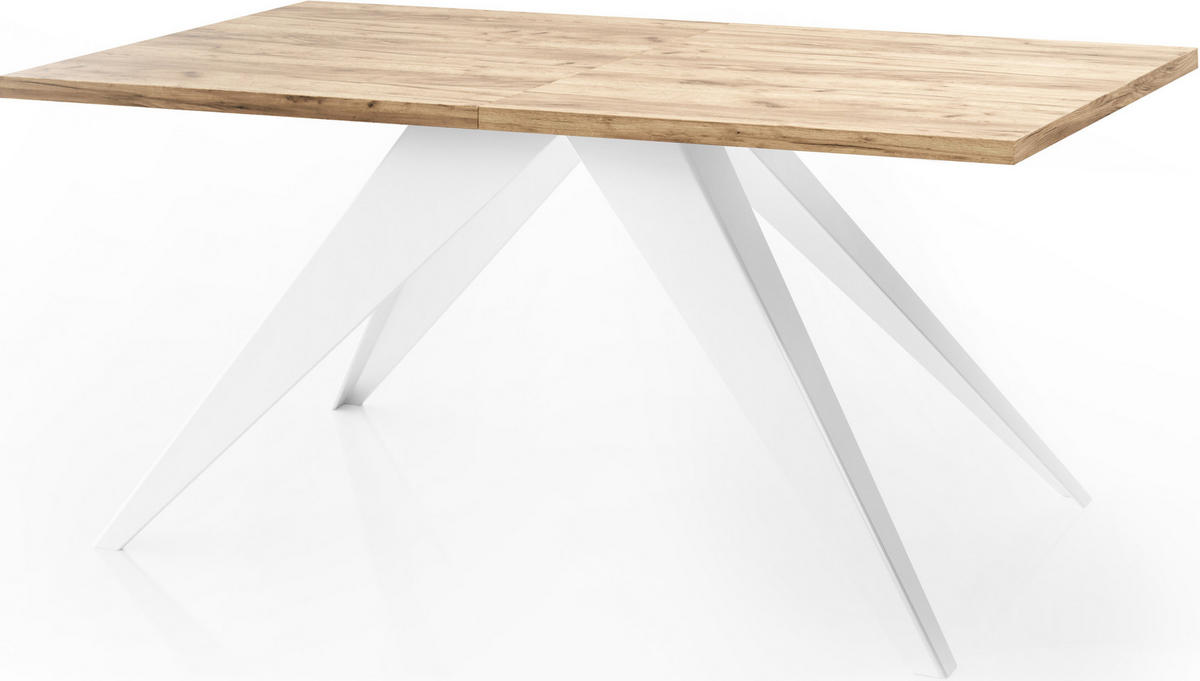 ESSTISCH Vance Weiß rechteckig ausziehbar, Craft Eiche 140-240/80/76 cm - Eiche Wotan/Weiß, Holzwerkstoff/Metall (140/80/76cm) - WFL GROUP