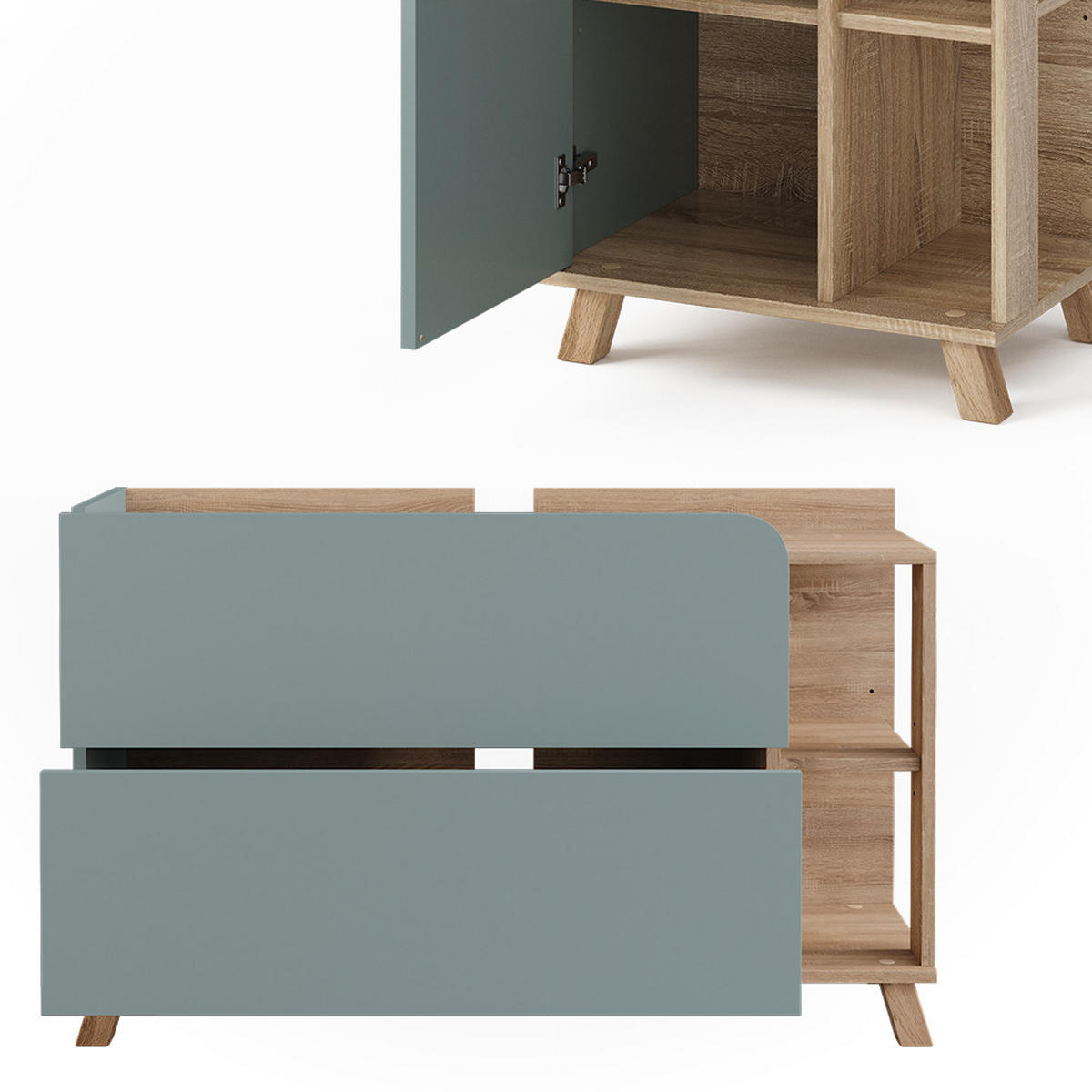 KOUPELNOVÝ NÁBYTEK Karen Sonoma/modrá - Sonoma dub/tmavě modrá, kompozitní dřevo (100/65/35cm) - Vicco