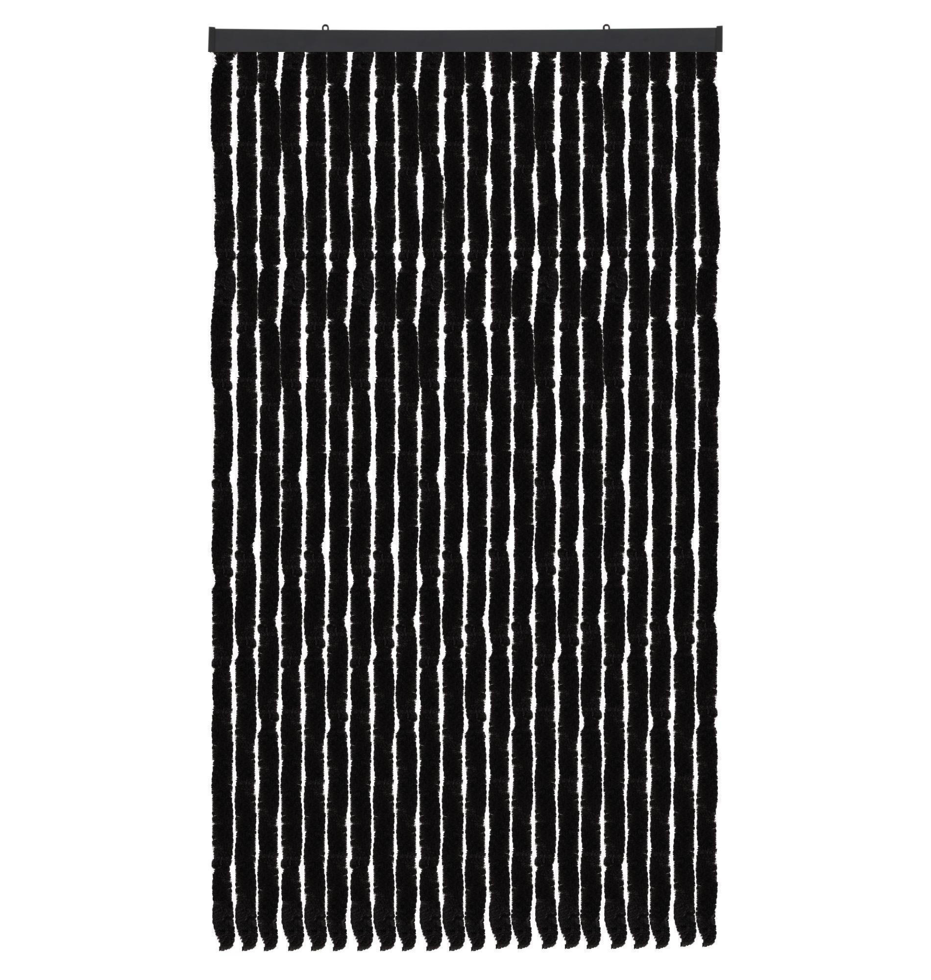 Arsvita Flauschvorhang Schwarz 100x2x200 cm