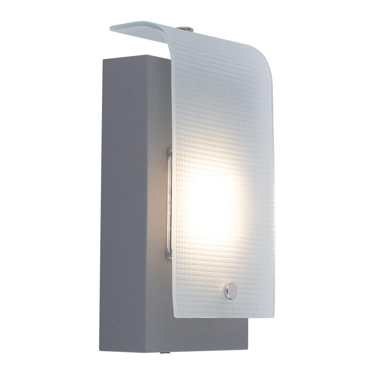 LED AUSSEN-WANDLEUCHTE VESCAVA Silber Stahl - Silberfarben, Glas (7/22.5/12cm)
