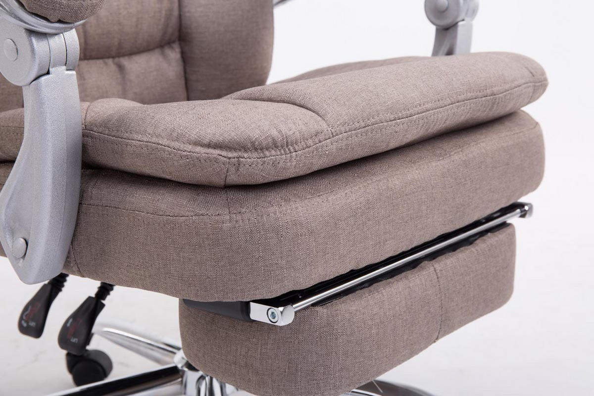 BÜROSTUHL XL Troja, Stoff Taupe - Taupe, Textil/Metall (67/122/67cm) - TPFLiving