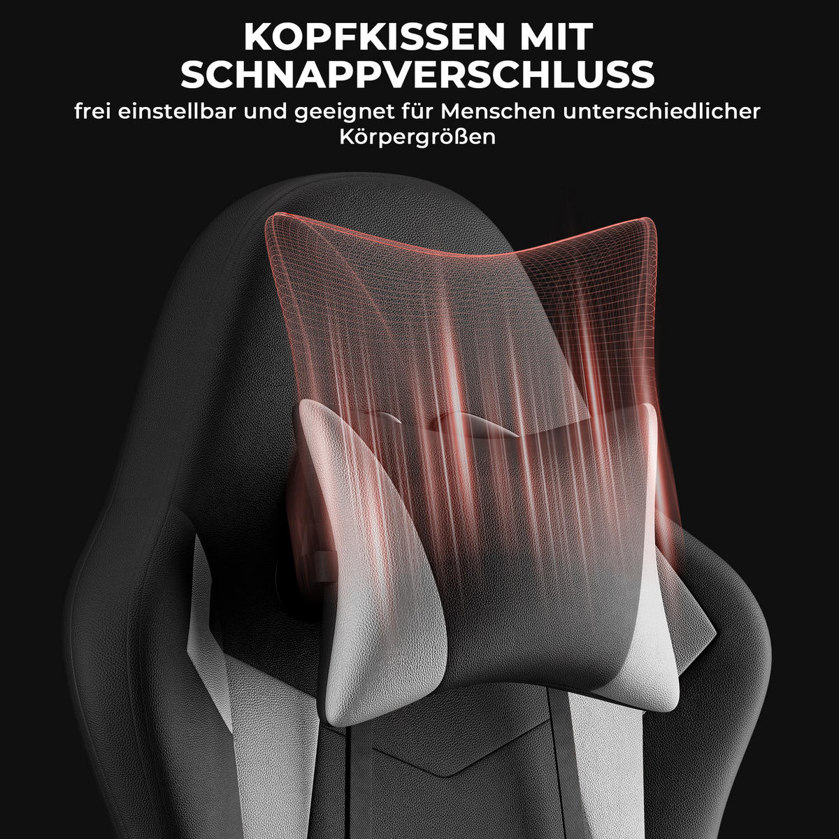 GAMING-STUHL ergonomisch PVC Black White - Weiß, Kunststoff (63/120.5/58.5cm) - Meubliv