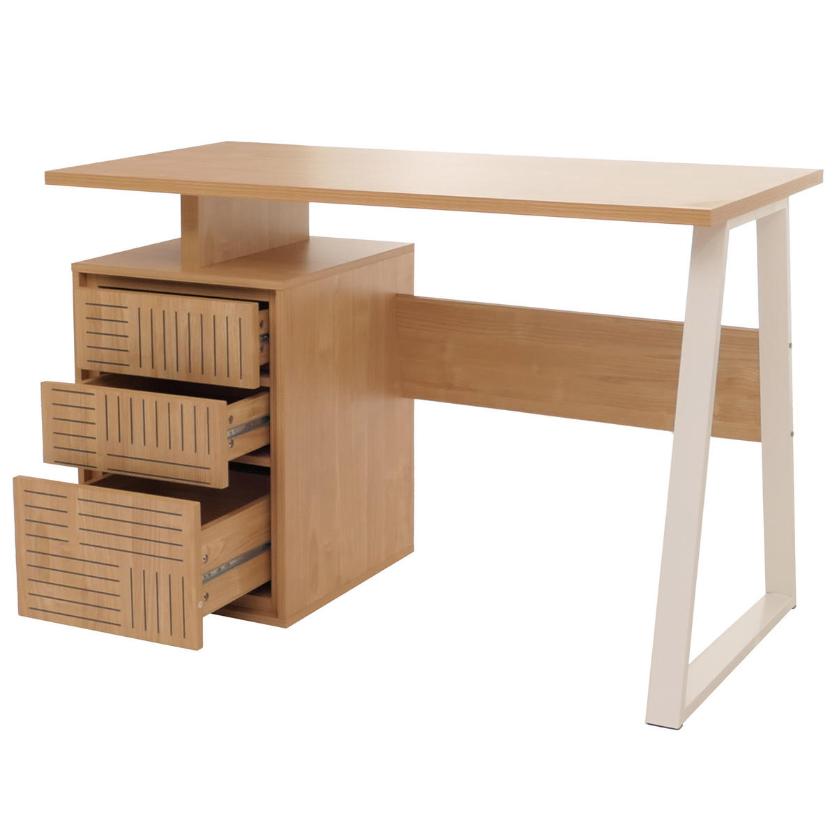 SCHREIBTISCH quadratisch Beige - Beige, Holz (58/118/77cm) - MCW