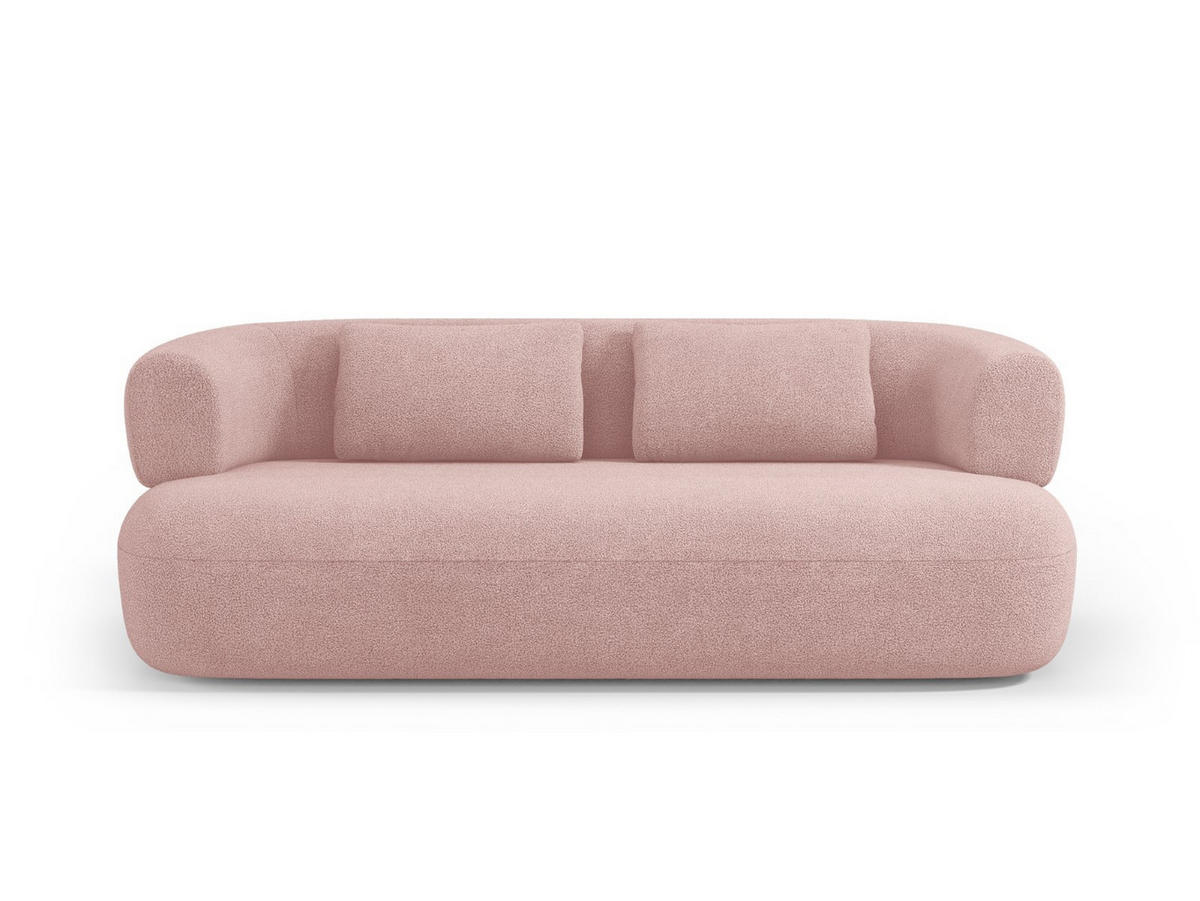 SOFA Jenny aus Boucle puderrosa 3 Sitzplätze - Altrosa, Textil (90/73/178cm) - Micadoni