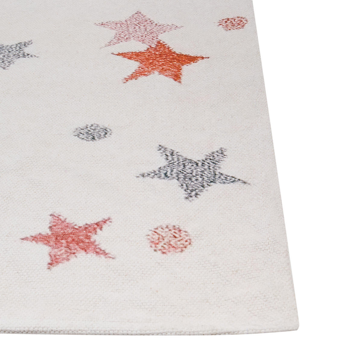 KURZFLOR-TEPPICH Weiß 140/200 cm Alpoud - Multicolor/Weiß, Textil (140/200cm) - Beliani