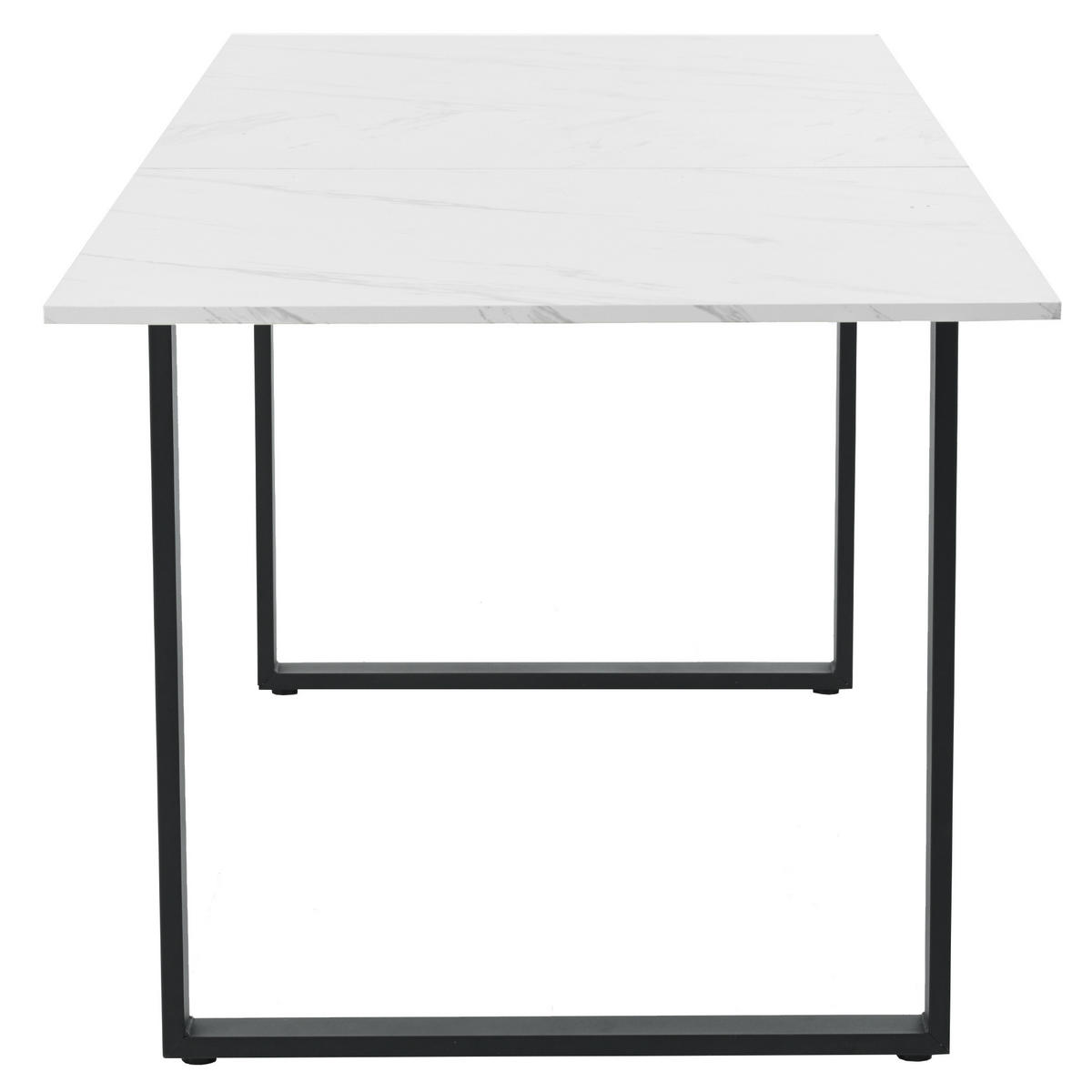 ESSTISCH aus MDF 140/180x80x75 cm Weiß mit Metallgestell, ausziehbar und mit Marmoroptik - Weiß, Holzwerkstoff (180/80/75cm) - Modfu