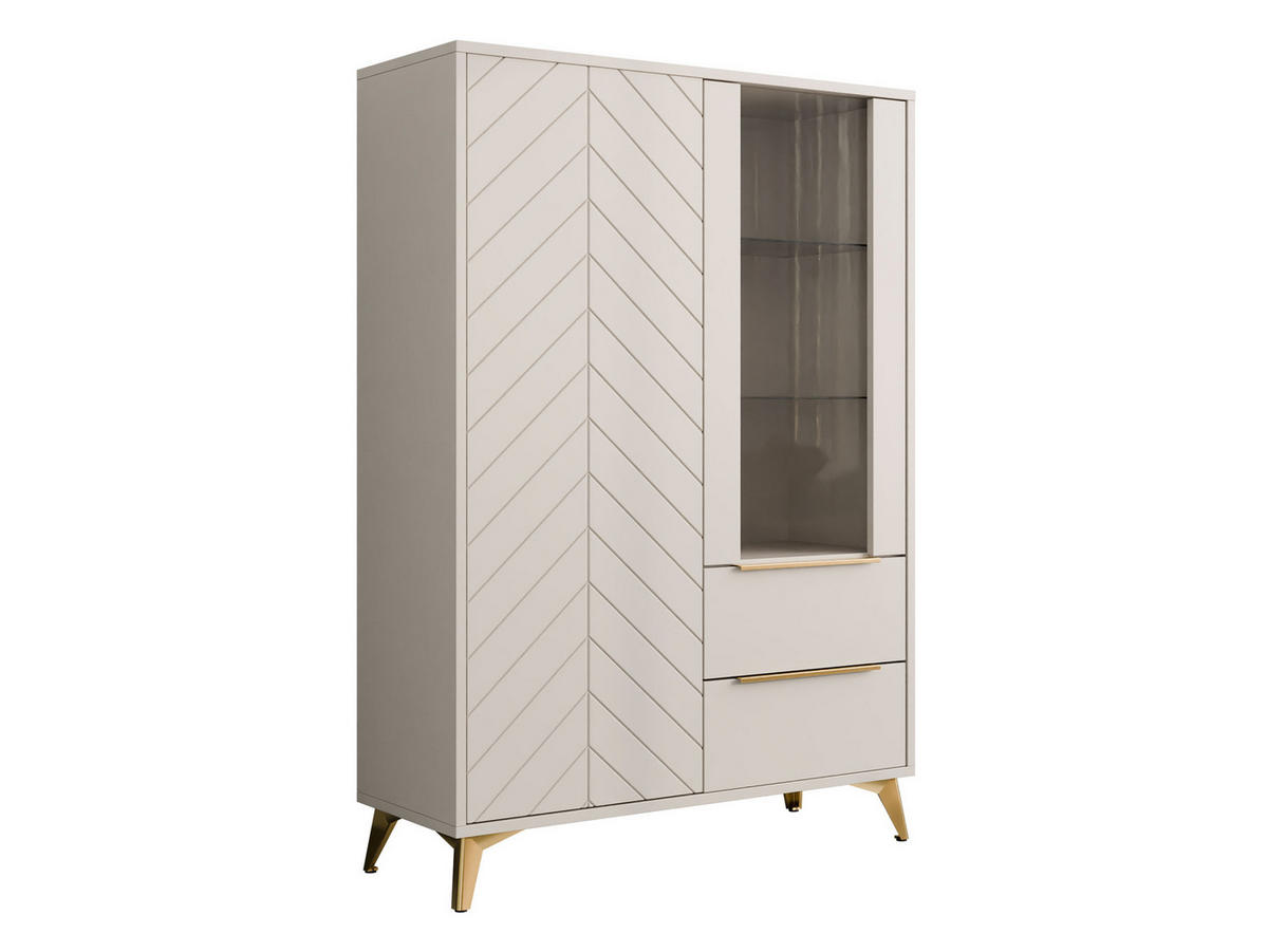 STANDVITRINE Xylix 2D2SZ - Kaschmir/Beige, Holzwerkstoff/Metall (104/150/40cm) - MIRJAN24