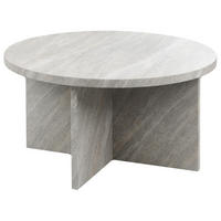 COUCHTISCH grau Steinoptik rund 80 cm Stanton - Grau, Holzwerkstoff (80/80/42cm) - Beliani