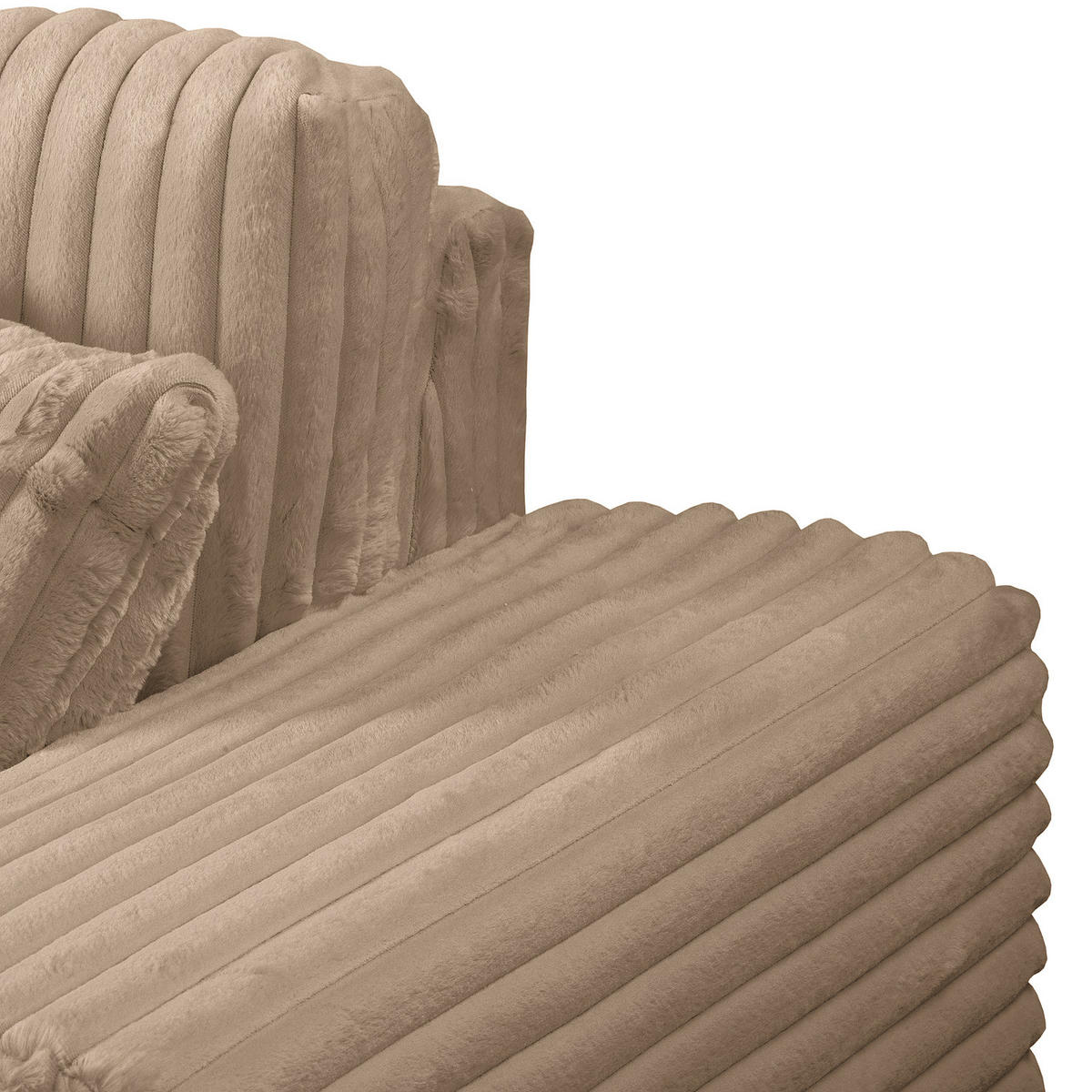 BIGSOFA - Taupe/Schwarz, Kunststoff/Textil (237/79/144cm) - home24