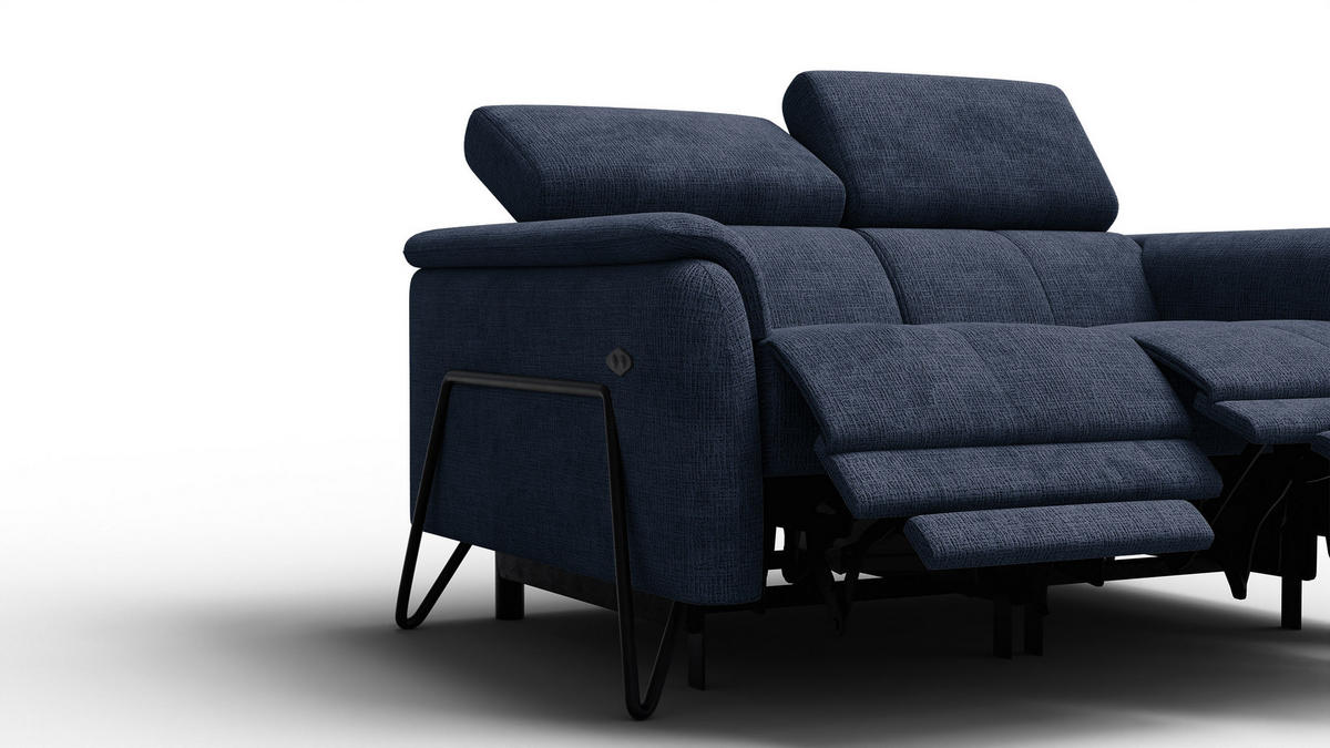 RELAXSOFA RODEN 2-Sitzer, marineblau - Dunkelblau, Holz/Textil (152/82/103cm) - Courtois Laville