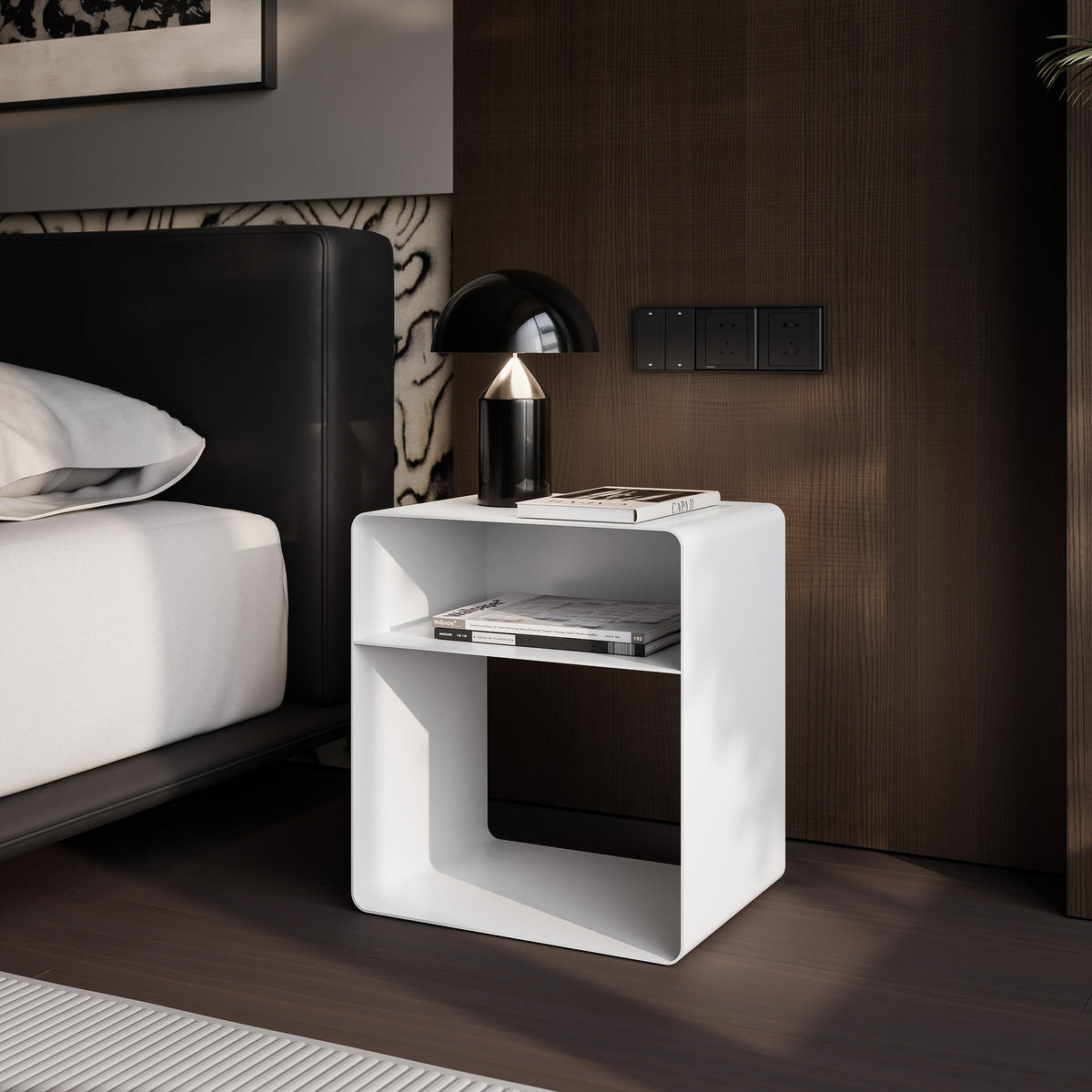 NACHTSCHRANK LANA 45/35/50 cm Weiß - Weiß, Metall (45/50/35cm) - Idohome