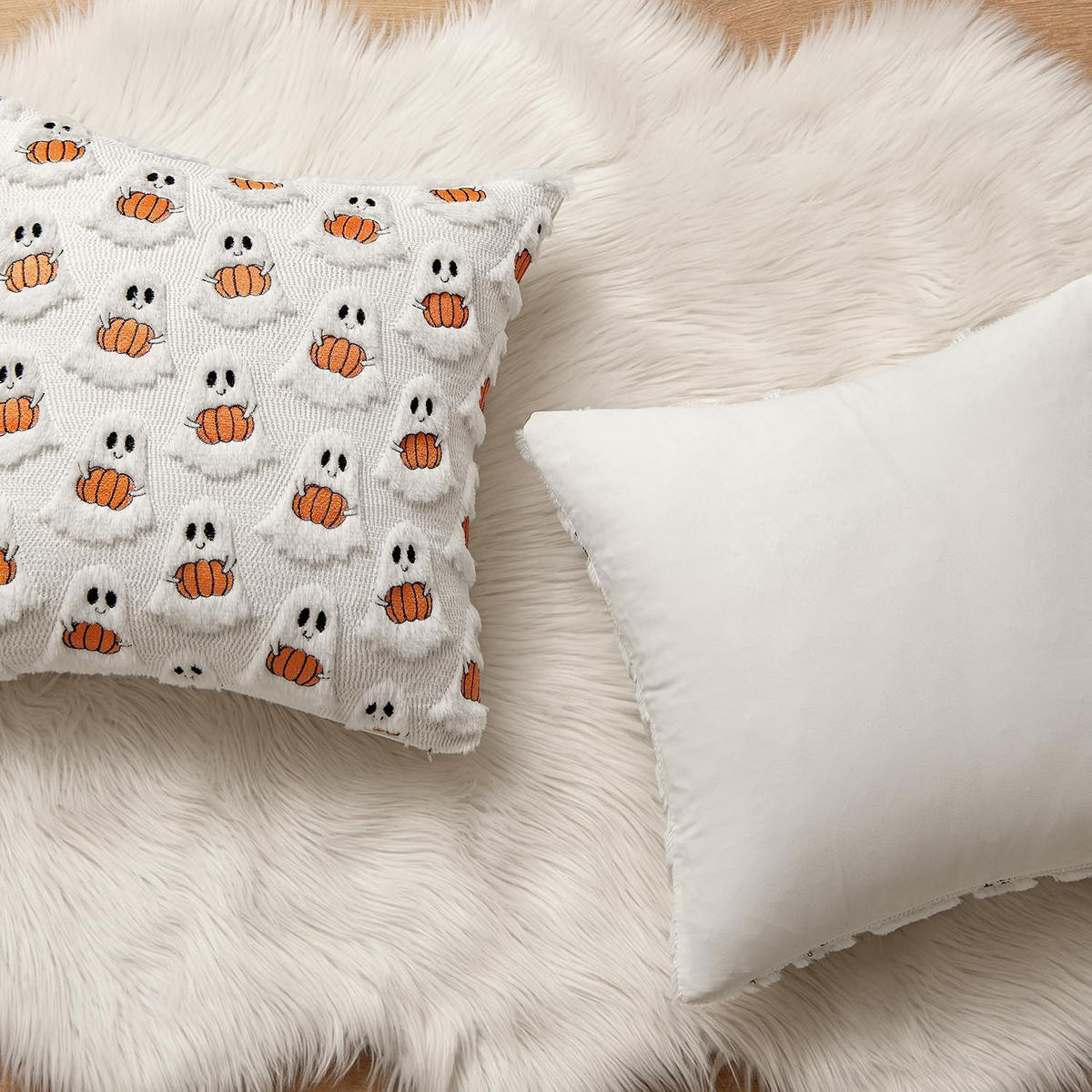 KISSENBEZUG 45x45 cm 2er Set Halloween Dekoration - Ecru, Textil (45/45cm) - Kaket
