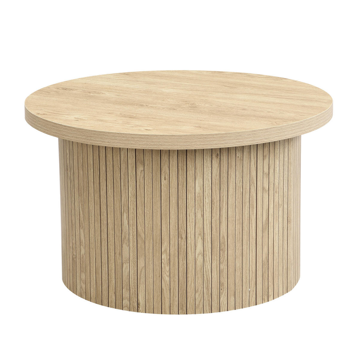 COUCHTISCH aus MDF Ø66x40/Ø40x46 cm in Natur mit 2 Tischen - Naturfarben, Holzwerkstoff (66/66/40cm) - Modfu
