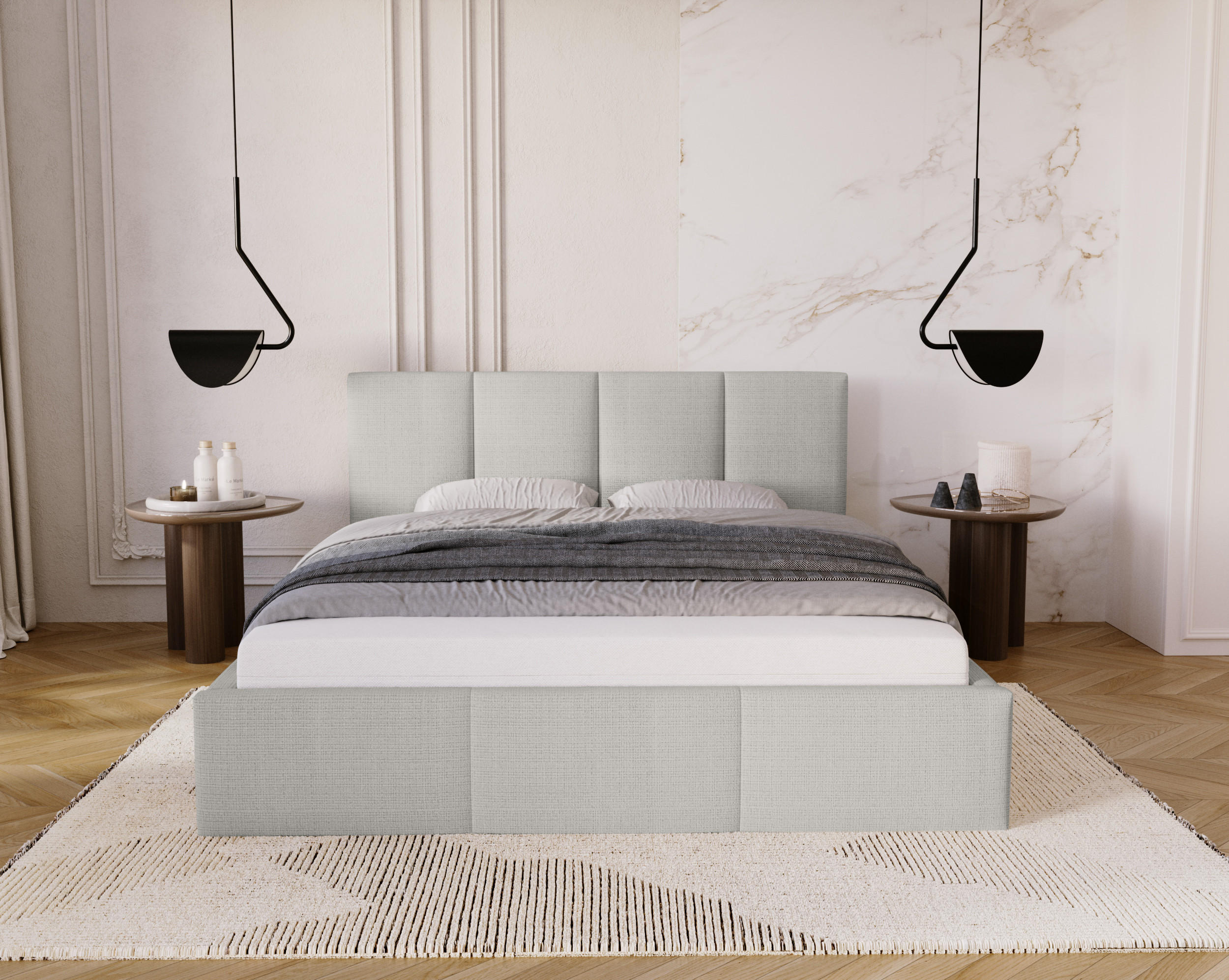 POLSTERBETT Celano Slim 120x200 cm, Grau - Grau, Textil (120/200cm) - Fedve