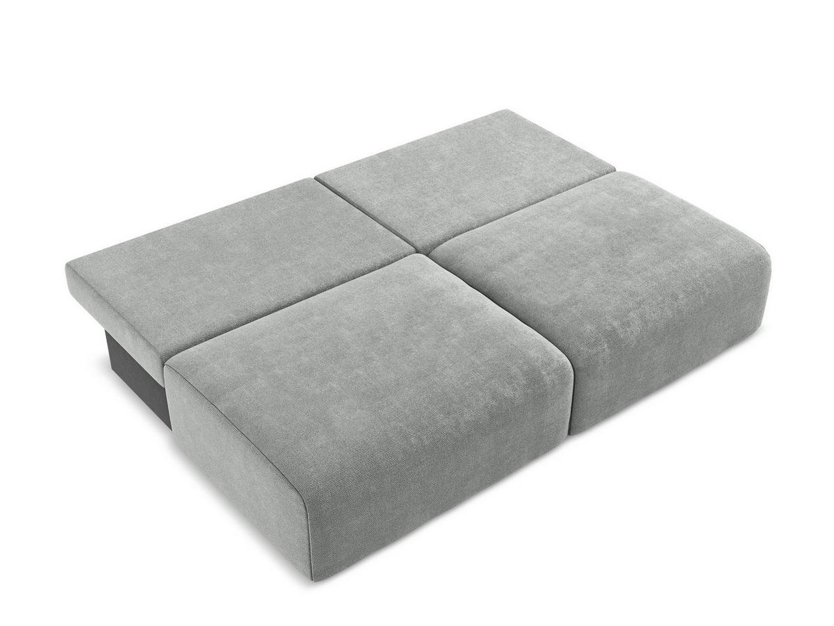 3-SITZER SOFA mit Schlaffunktion Chenille Stoff Grau - Blau/Schwarz, Kunststoff/Textil (216/79/102cm) - Makamii