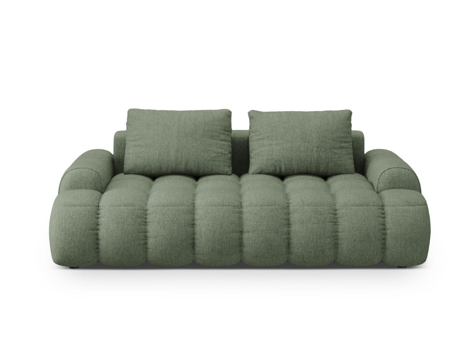 SOFA Linz aus strukturiertem Stoff dunkles olivgrün 3 Sitzplätze - Dunkelgrün, Textil (100/84/200cm) - Cosmopolitan Design