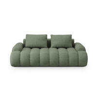 SOFA Linz aus strukturiertem Stoff dunkles olivgrün 3 Sitzplätze - Dunkelgrün, Textil (100/84/200cm) - Cosmopolitan Design