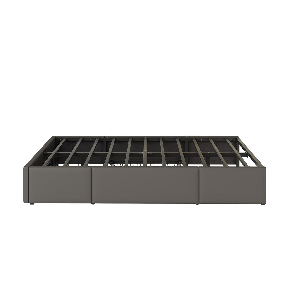 BETT mit Schubladen und LED 90X200 CM - Grau, Holzwerkstoff/Textil - Urban Meuble