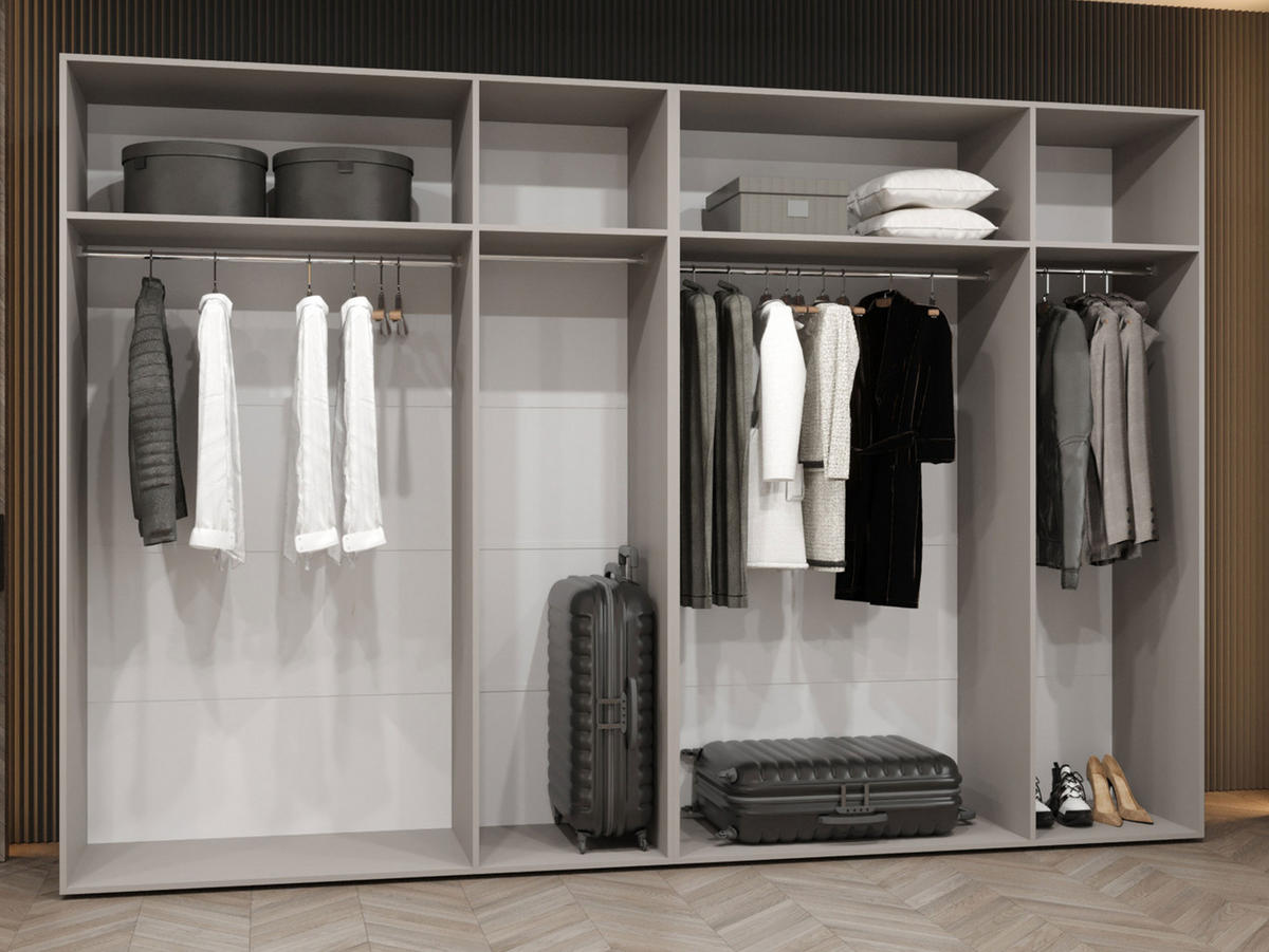 DREHTÜRENSCHRANK Malaga 300 - Weiß, Holzwerkstoff (300/202/52cm) - MIRJAN24