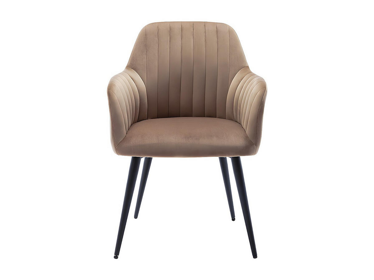 STUHL - 58cm x 59cm - Samt - beige - ELEANA - Beige, Textil (58/82/59cm) - Vente-Unique