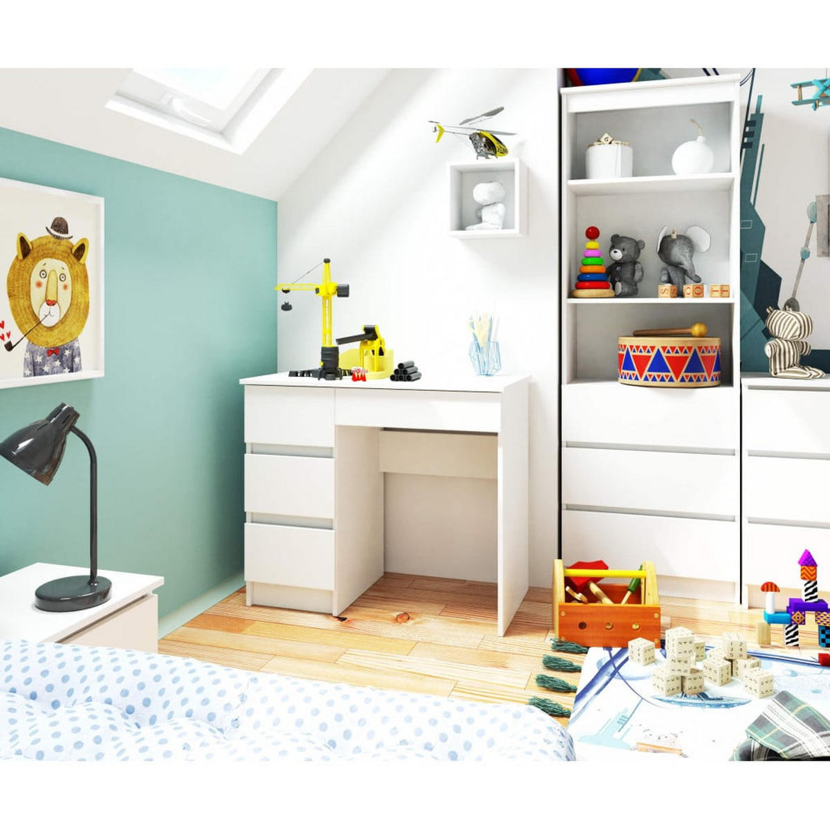 SCHREIBTISCH Weiß 77/90/50 - Weiß, Holzwerkstoff (50/90/77cm) - RAUMHIRSCH FURNITURE