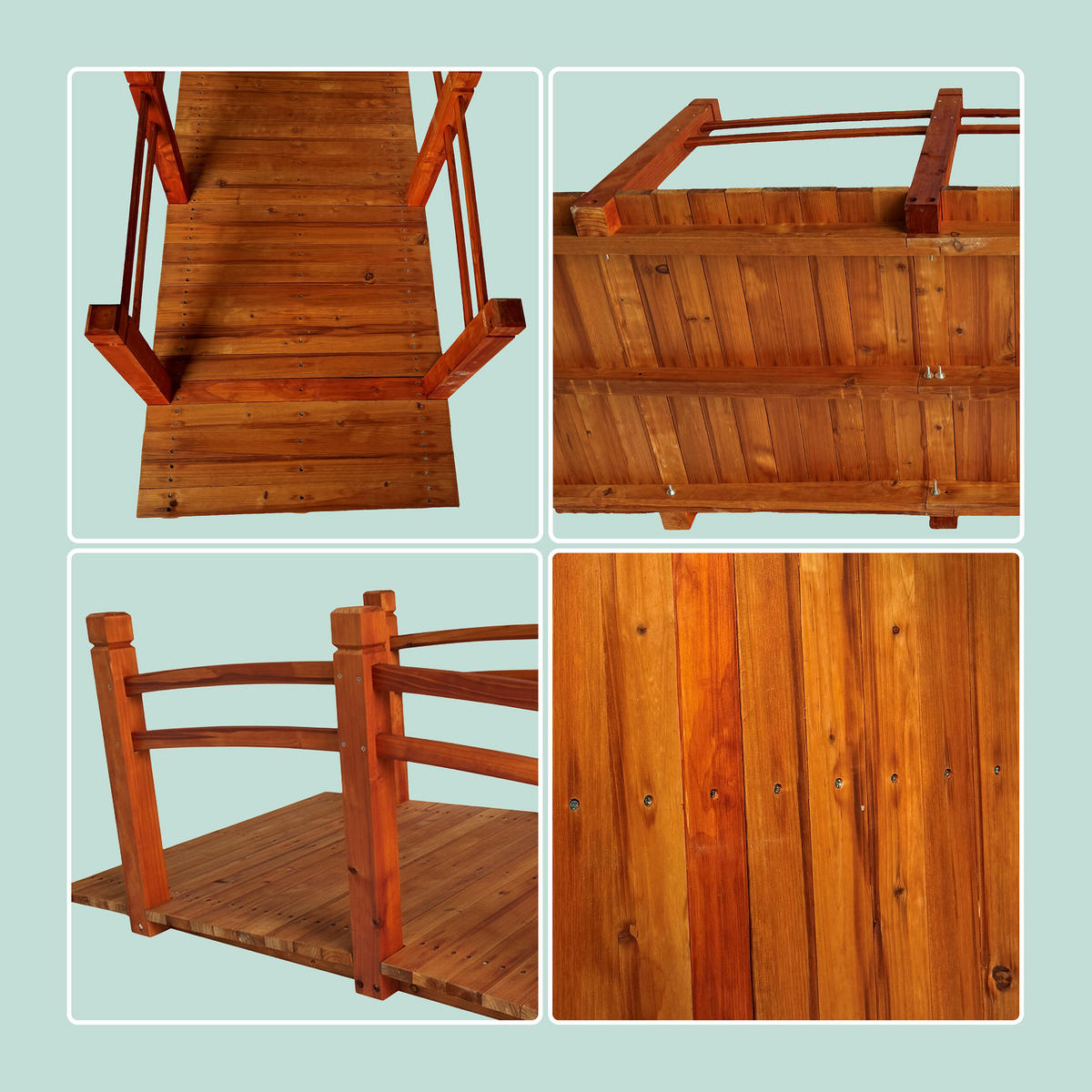 ZÁHR. most - oranžová, drevo (67/150/55cm) - Relaxdays