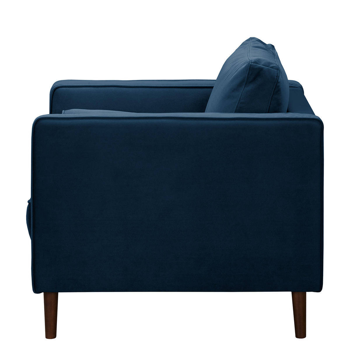 SESSEL - Samt - Dunkelbraun/Dunkelblau, Birkenholz/Textil (90/80/86cm) - home24