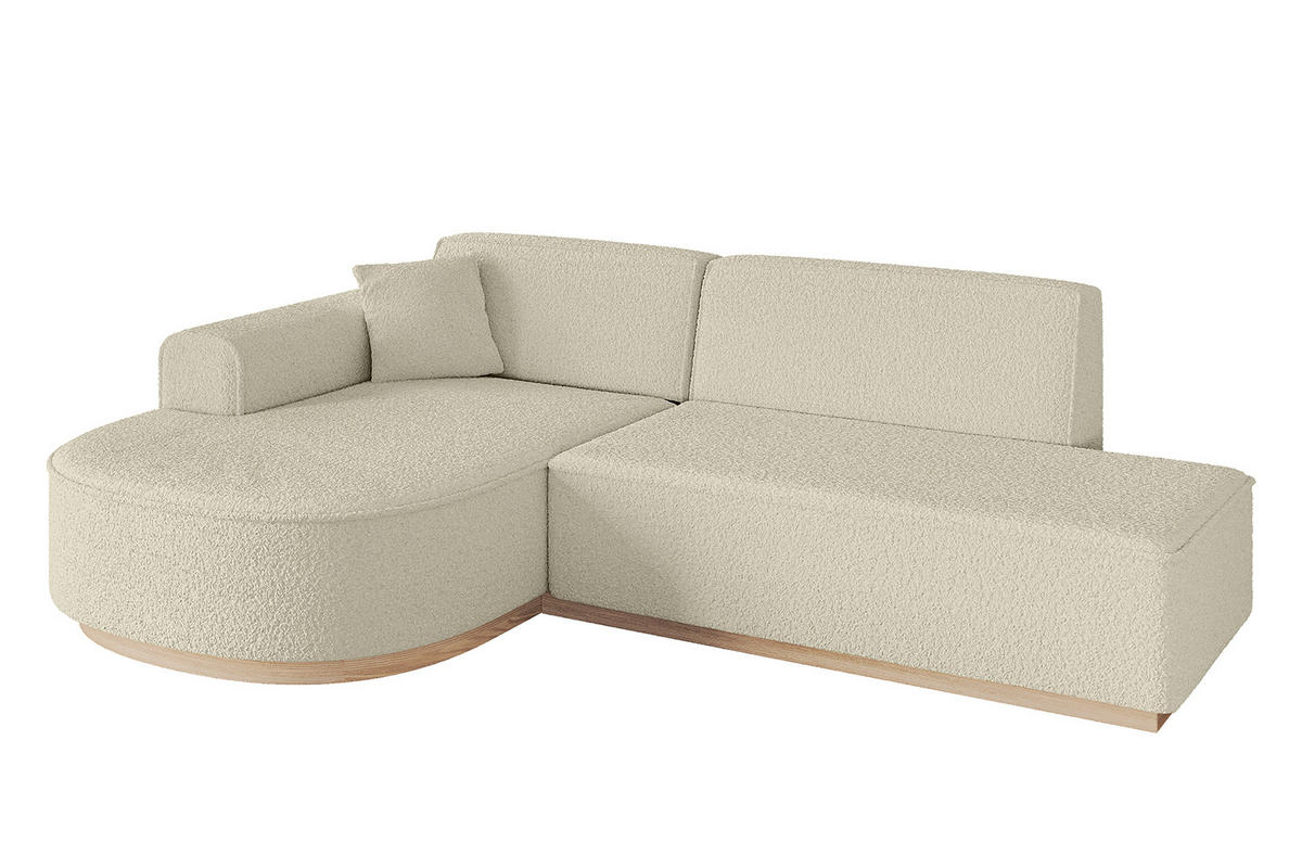 ECKSOFA Ottomane Links ARRIO-L1 - 243x171x83 cm Beige - Beige, Holzwerkstoff/Textil (243/171cm) - ALTDECOR