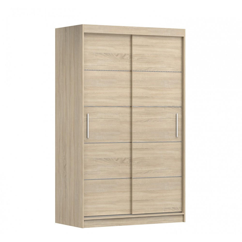 SCHWEBETÜRENSCHRANK Neomi 06 Sonoma Eiche/Sonoma Eiche ohne Spiegel 120 cm - Alufarben/Sonoma Eiche, Holzwerkstoff/Kunststoff (120/200/61cm) - imoebel24
