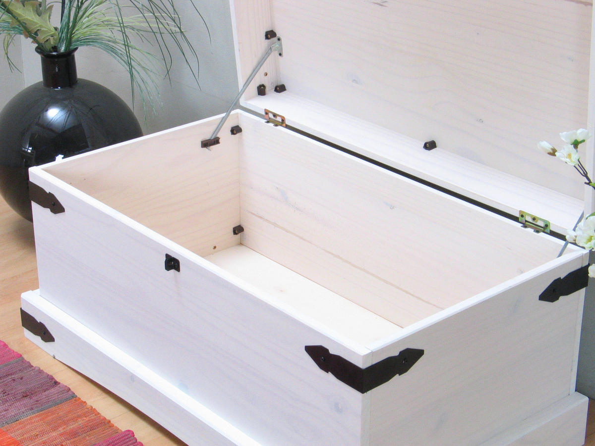 TRUHE weiß - Weiß, Holz (92/46/52cm) - ebuy24