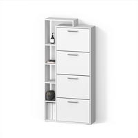 SCHUHKIPPER Ortello Weiß 80 x 166.1 cm mit 4 Fächern - Weiß, Holzwerkstoff (80/166.1/24.2cm) - Livinity®