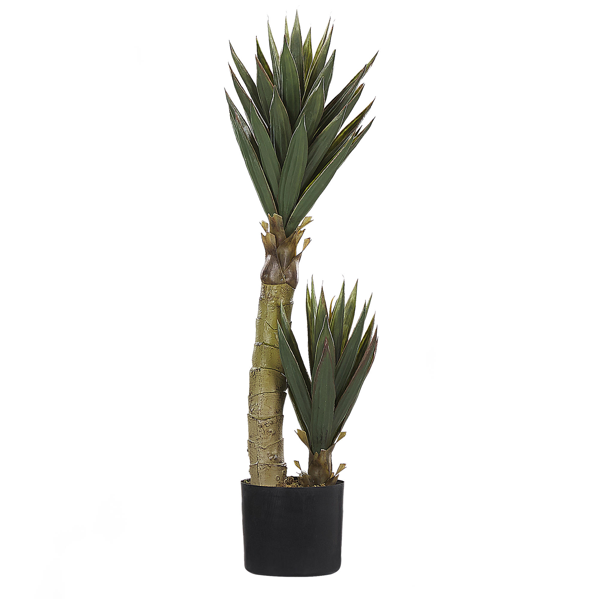 KUNSTPFLANZE im Blumentopf 90 cm Grün/Schwarz Yucca - Schwarz/Grün, Kunststoff (90cm) - Beliani