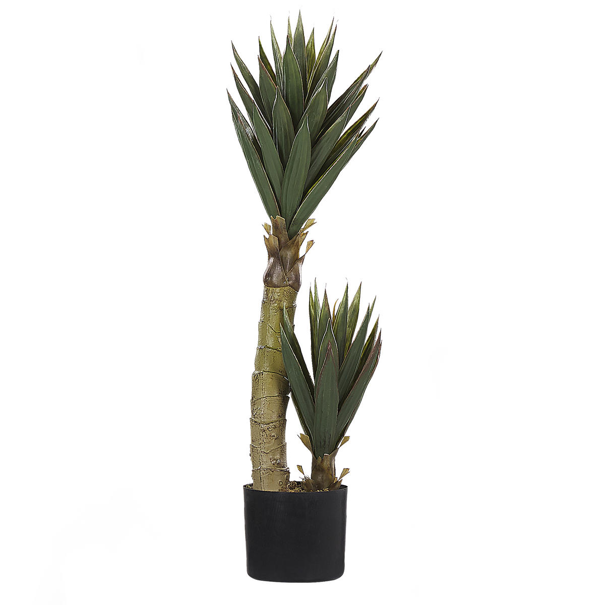 KUNSTPFLANZE im Blumentopf 90 cm Grün/Schwarz Yucca - Schwarz/Grün, Kunststoff (90cm) - Beliani