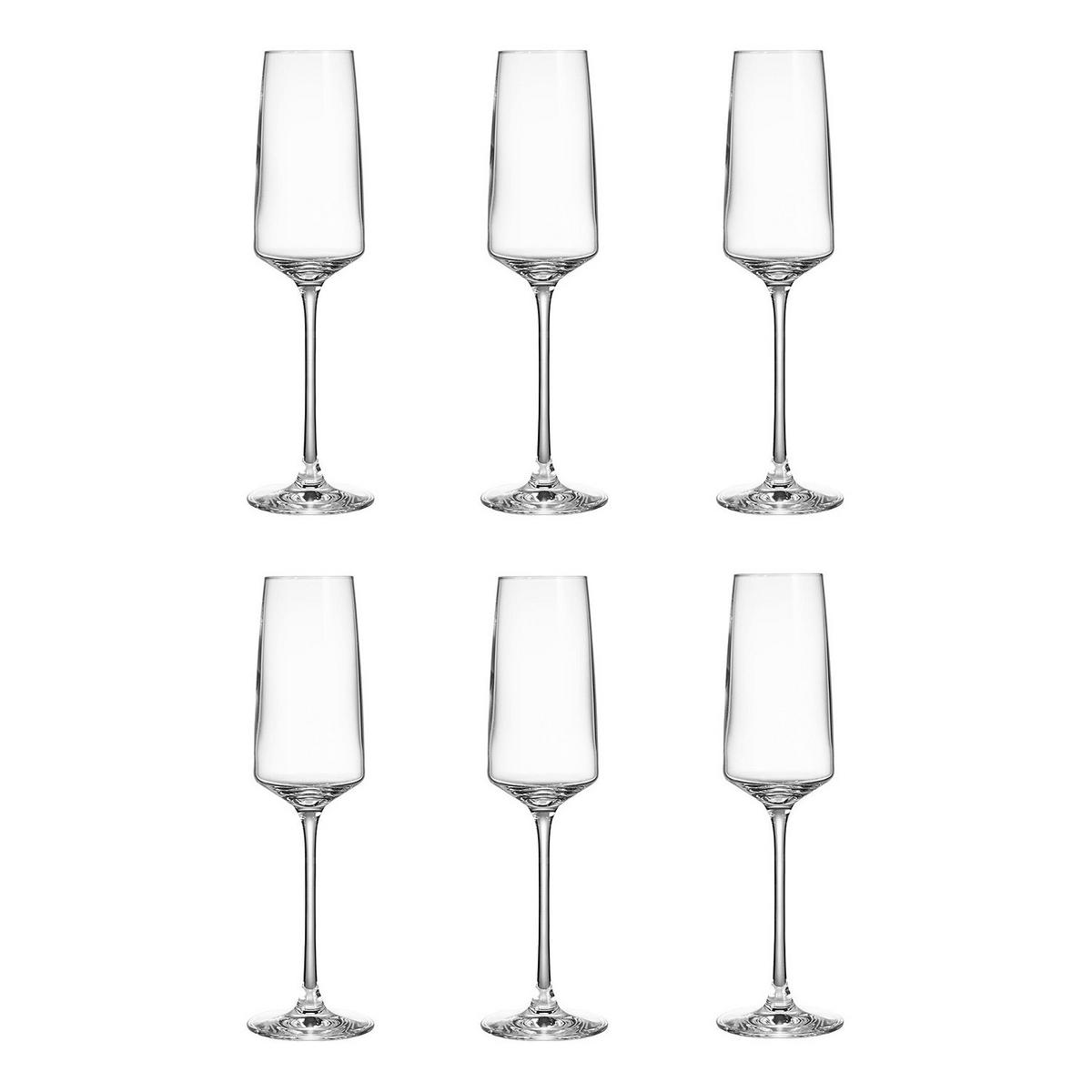 CHAMPAGNERFLÖTE (6er Set) Wine Dine - Transparent, Glas (0.25L) - Butlers