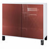 KOMMODE Skadu Bordeaux Hochglanz - Bordeaux, Holzwerkstoff (92.5/84.5/35cm) - Vladon