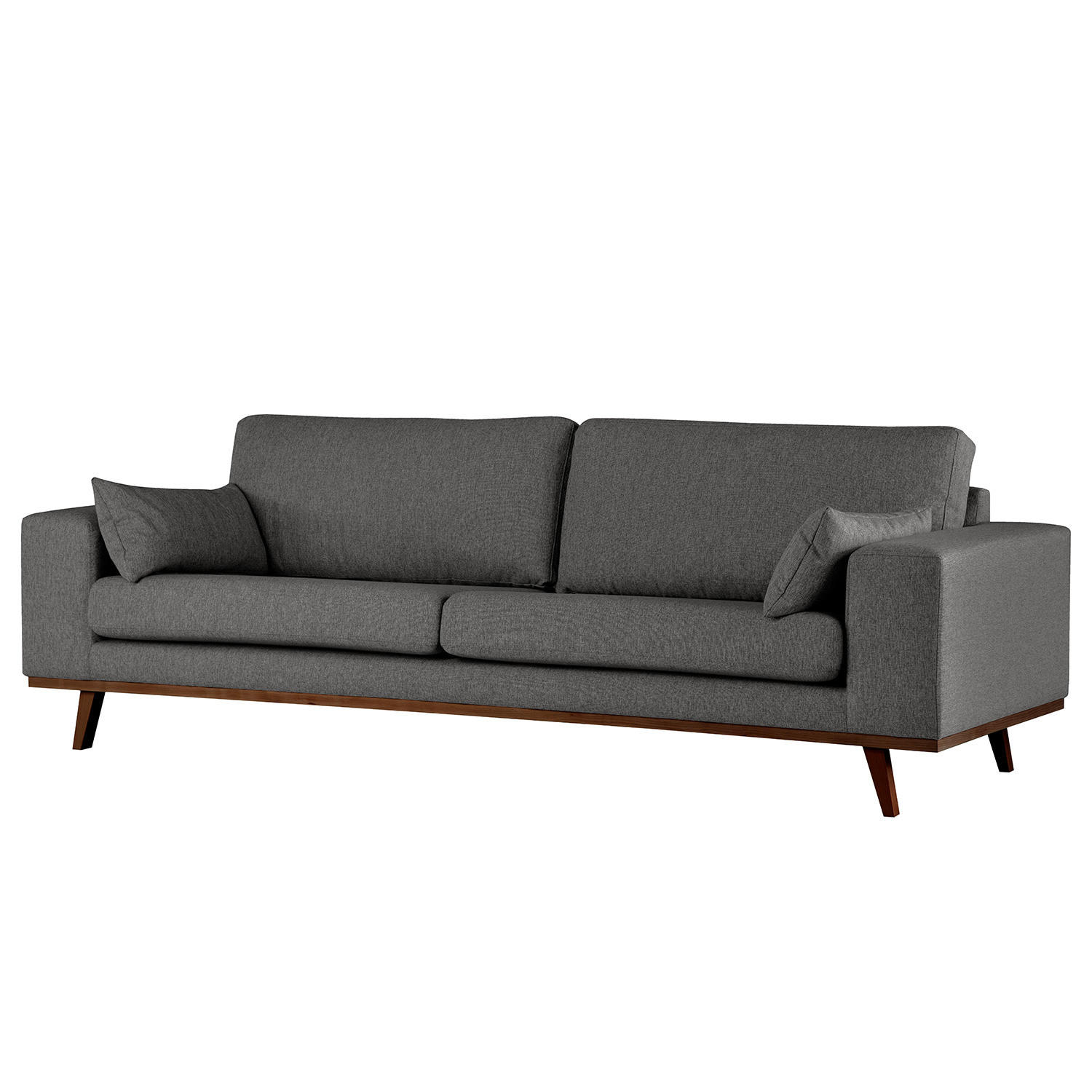 3-SITZER SOFA - Dunkelgrau/Buchefarben, Textil (237/81/88cm) - home24