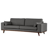 3-SITZER SOFA - Dunkelgrau/Buchefarben, Textil (237/81/88cm) - home24